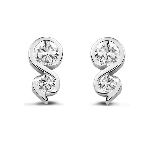 2.50 Ct Sparkling Runden Cut Echt Diamants Women Studs Earrings White Gold