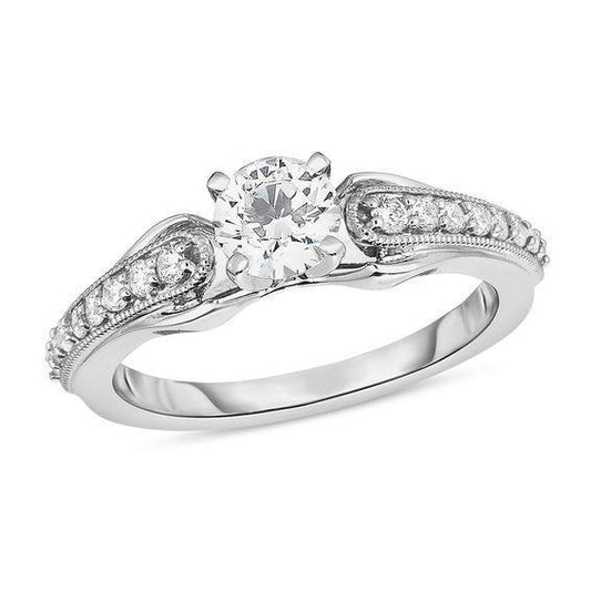 2.50 Karat Echt Diamant Antik-Stil Verlobungsring Weißgold