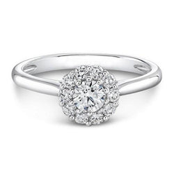 2.50 Karat Echt Aus der Erde Abgebauter Natürlicher Diamant-Verlobungsring Halo-Schmuck