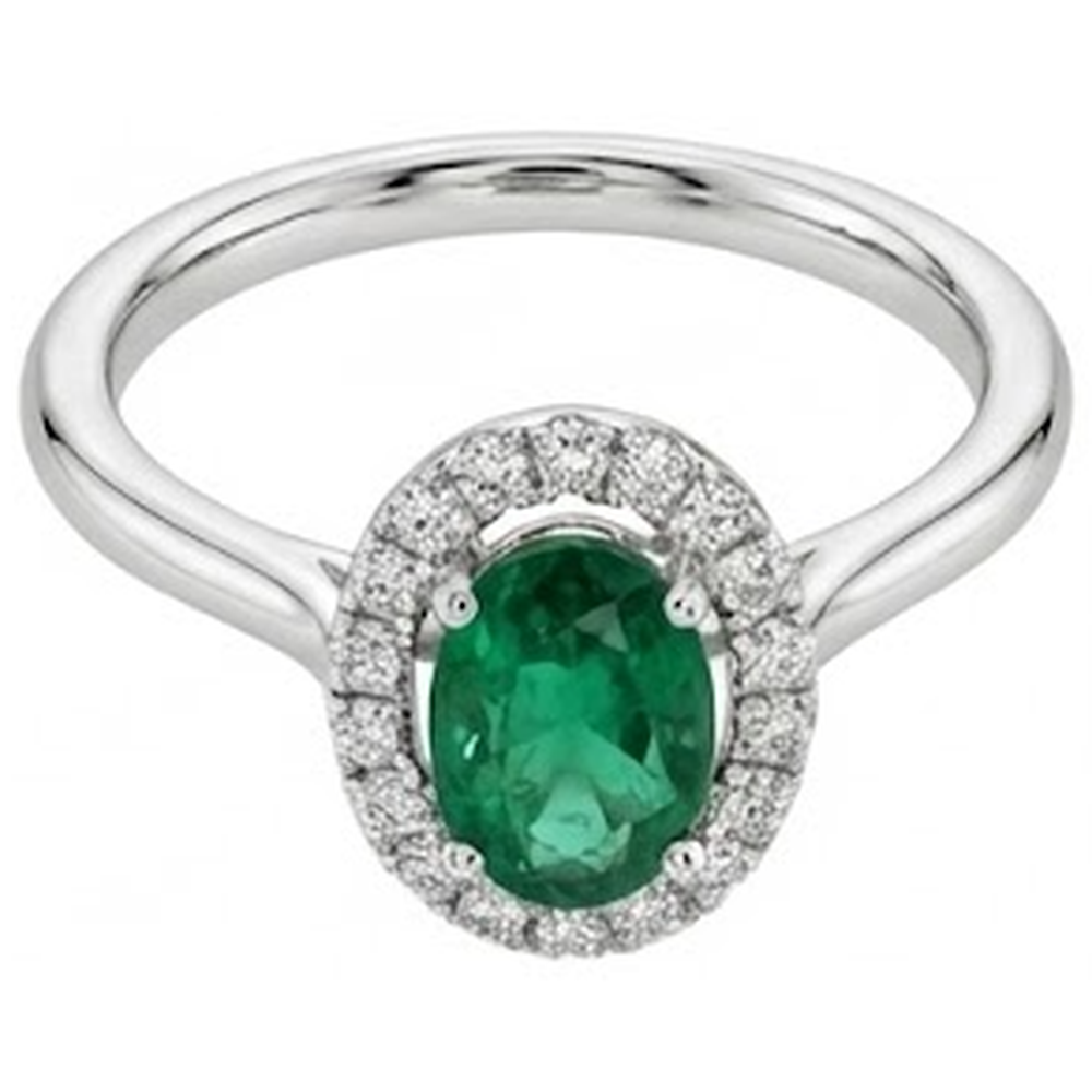 echter oval smaragd 2.50Karat ring Draufsicht