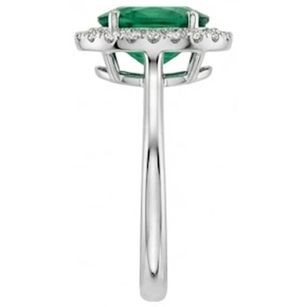 echter oval smaragd 2.50Karat ring Profilansicht