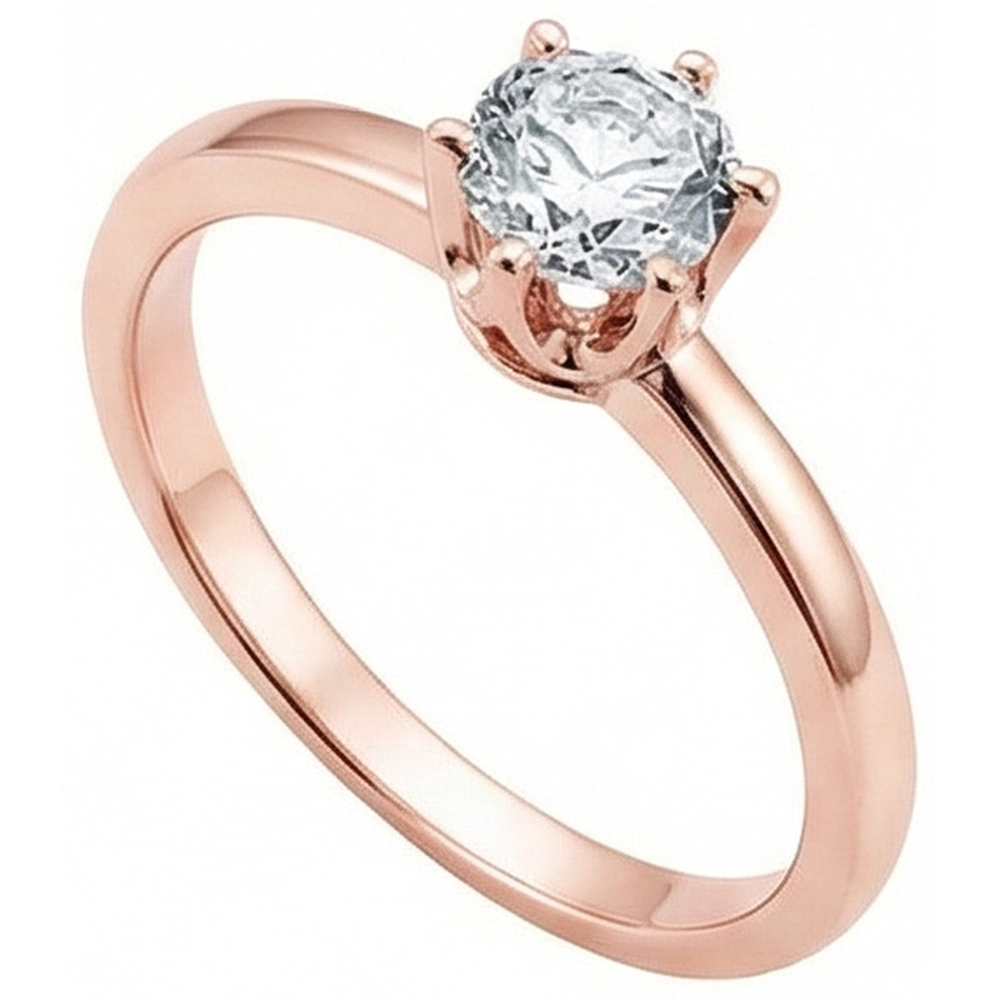 2,50 Karat Natürliche Aus der Erde Abgebauter Natürlicher Diamant Solitärring Roségold Schmuck