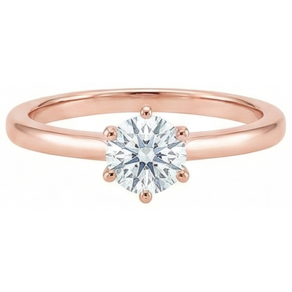 2,50 Karat Natürliche Aus der Erde Abgebauter Natürlicher Diamant Solitärring Roségold Schmuck