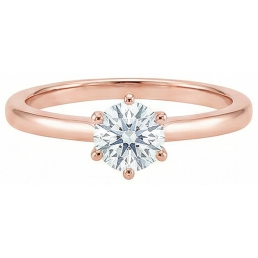 2,50 Karat Natürliche Aus der Erde Abgebauter Natürlicher Diamant Solitärring Roségold Schmuck
