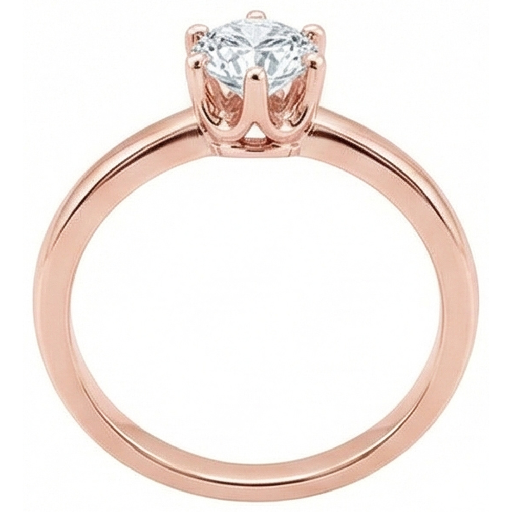 2,50 Karat Natürliche Aus der Erde Abgebauter Natürlicher Diamant Solitärring Roségold Schmuck