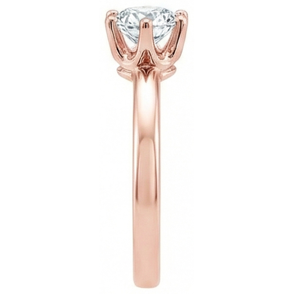 2,50 Karat Natürliche Aus der Erde Abgebauter Natürlicher Diamant Solitärring Roségold Schmuck