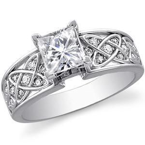 2.50 Karat Prinzessin Ring mit Echt Diamanten im Rundschliff Neu mit Akzenten