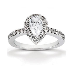 2.50 Karat Royal Verlobungsring Halo Birnen Natürliche diamant