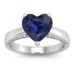 2,50 Karat Solitaire Ceylon Saphir Ring Krappenset Weißgold