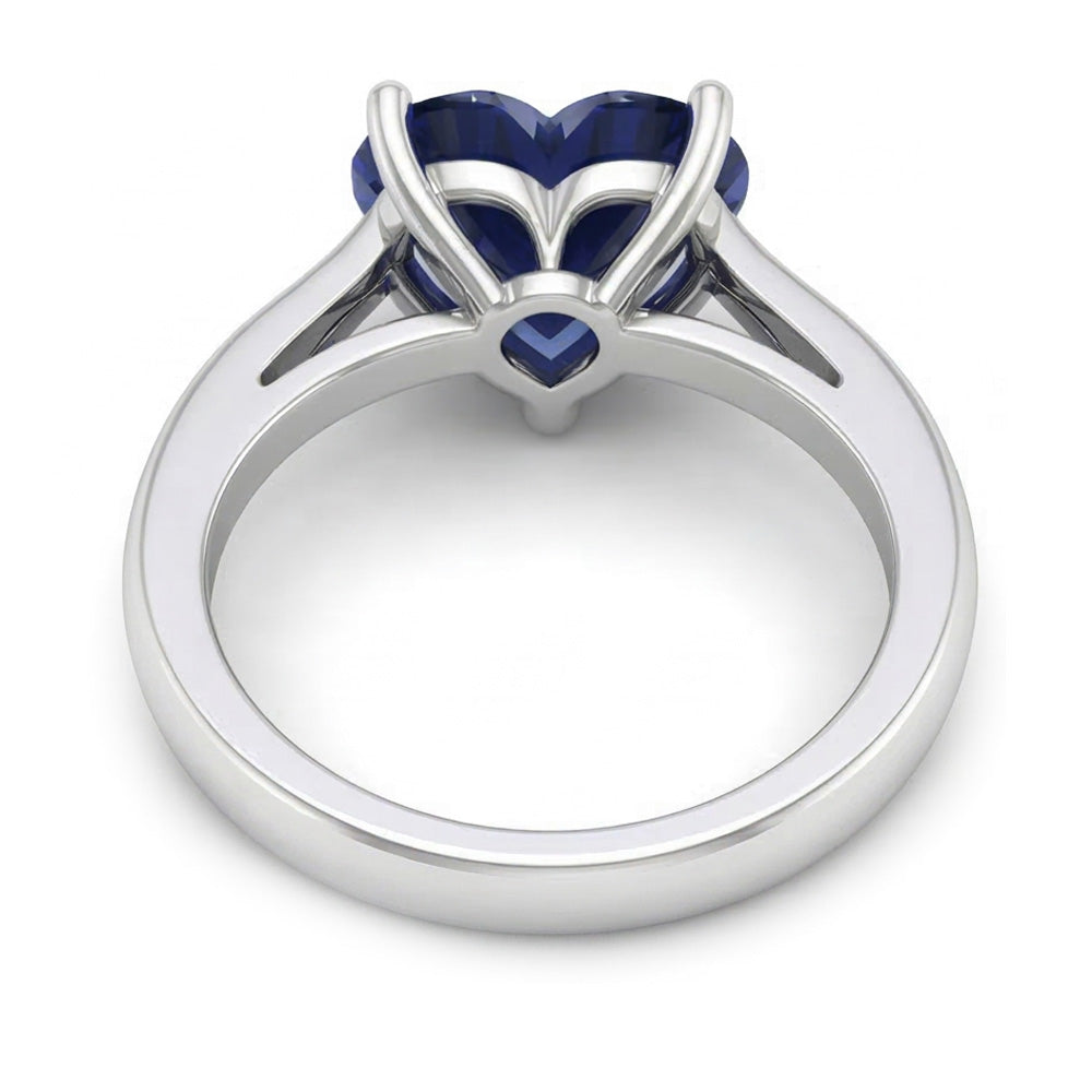 2,50 Karat Solitaire Ceylon Saphir Ring Krappenset Weißgold