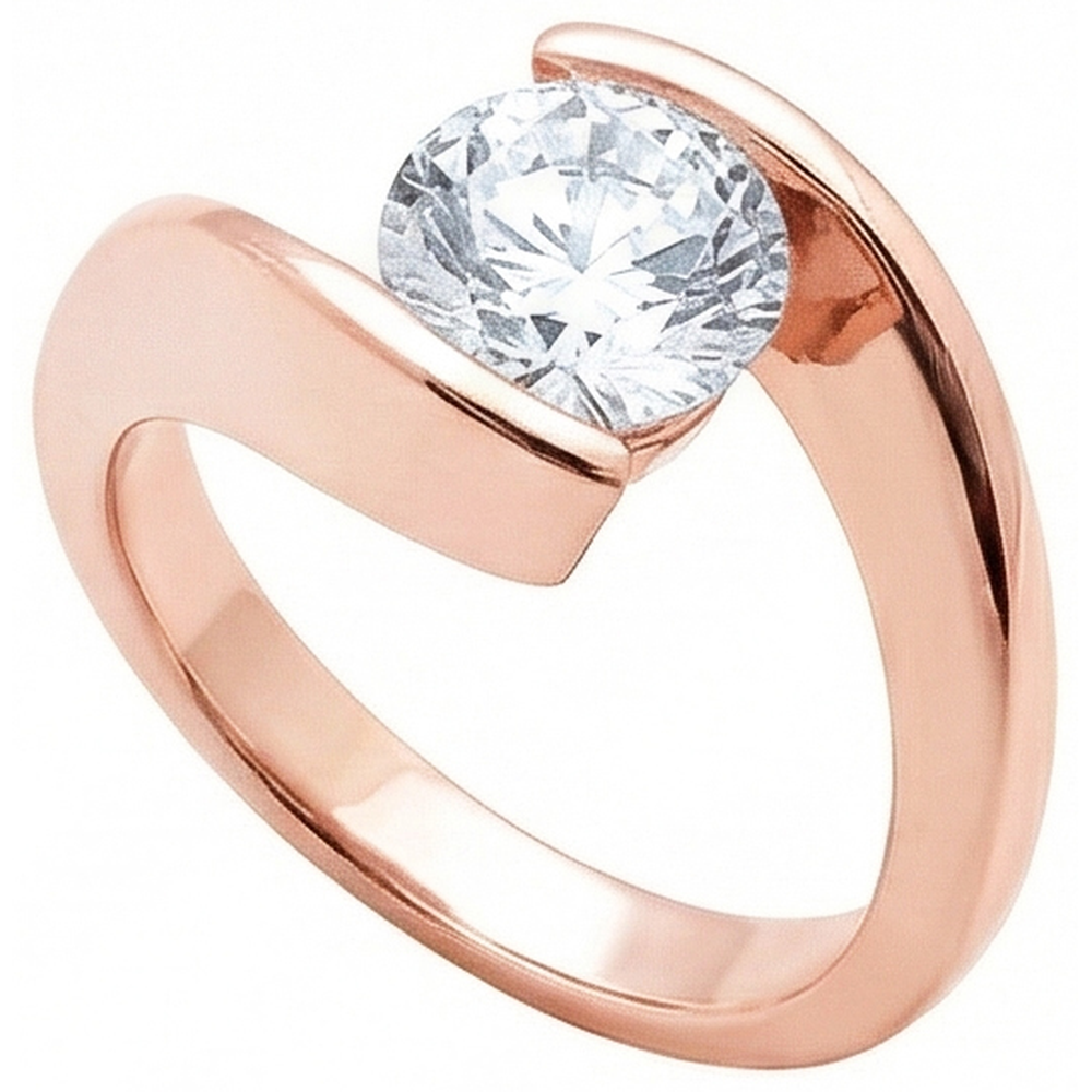 2,50 ct. Natürliche Aus der Erde Abgebauter Natürlicher Diamant-Solitär-Verlobungsring Roségold Neu
