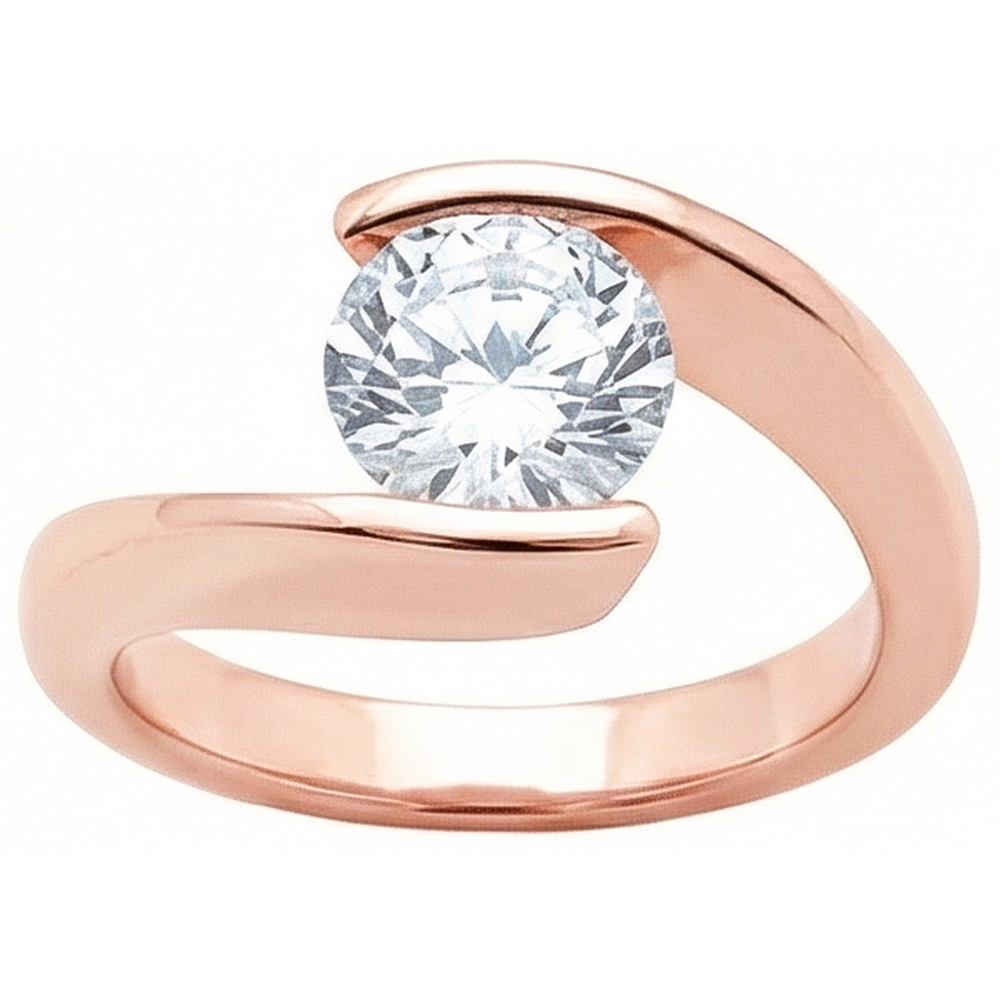2,50 ct. Natürliche Aus der Erde Abgebauter Natürlicher Diamant-Solitär-Verlobungsring Roségold Neu
