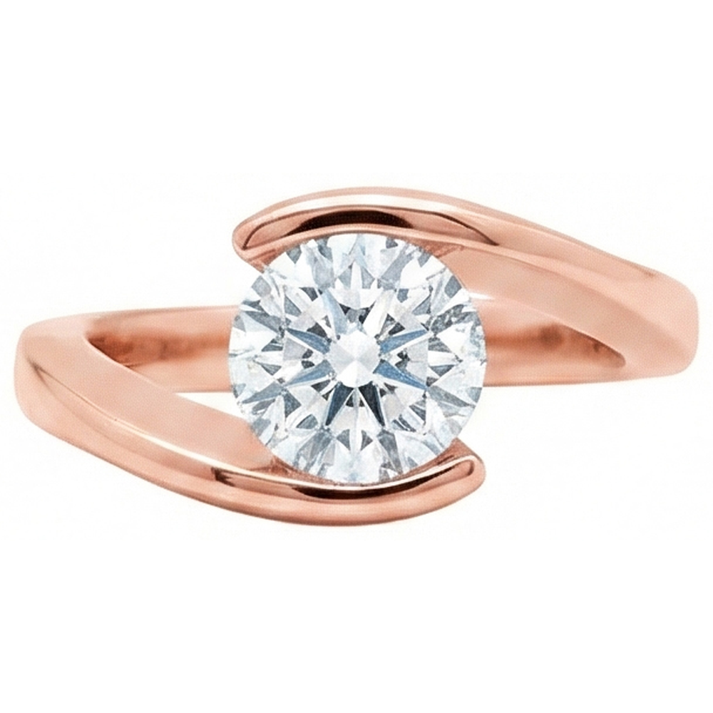 2,50 ct. Natürliche Aus der Erde Abgebauter Natürlicher Diamant-Solitär-Verlobungsring Roségold Neu
