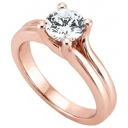2,50 ct. Runder Echt Aus der Erde Abgebauter Natürlicher Diamant-Solitärring aus Roségold Neu