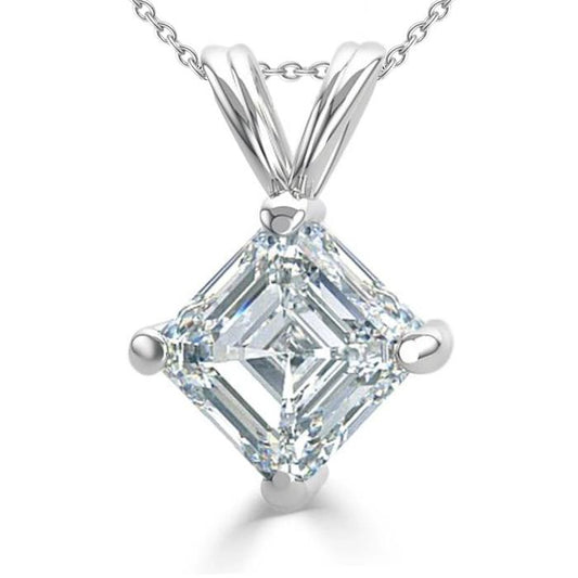 2.50 ct Solitär Asscher Schliff Natürliche Diamant Anhänger Weißgold Edelschmuck