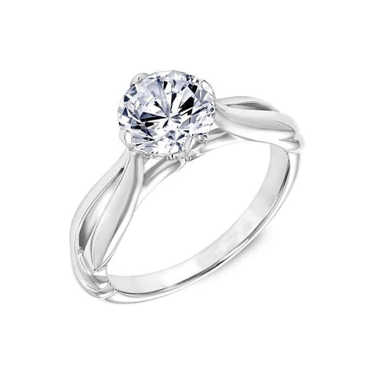 2.50 ct Solitär-Ehering mit rundem Schliff Echt Diamant-Ehering mit geteiltem Schaft