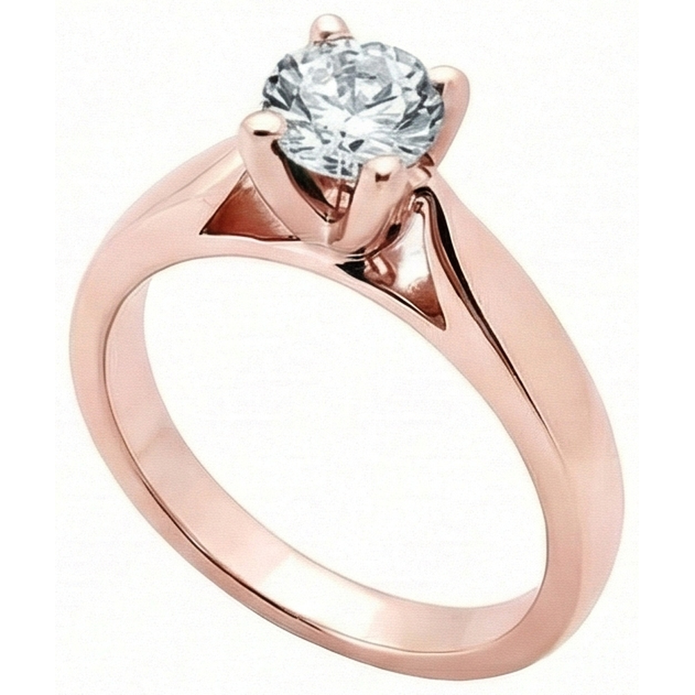 2,51 ct. Solitär-Verlobungsring aus Roségold mit Echt Aus der Erde Abgebauter Natürlicher Diamanten