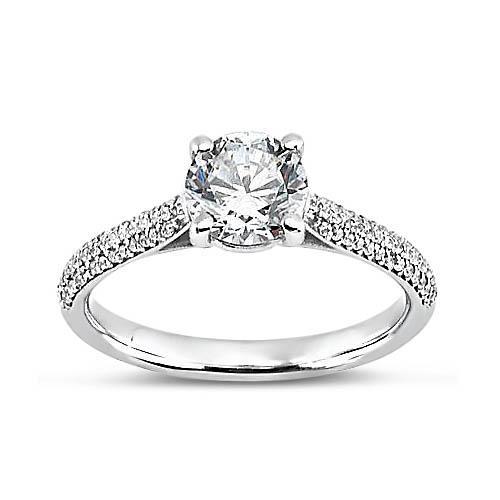2.58 ct Solitaire mit runden Echt Diamanten mit Akzenten