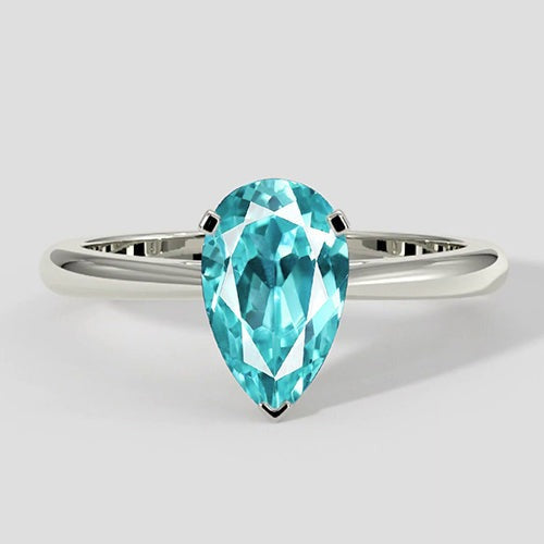 2,5 Karat birnenförmiger Paraiba-Ring aus 14 Karat Weißgold