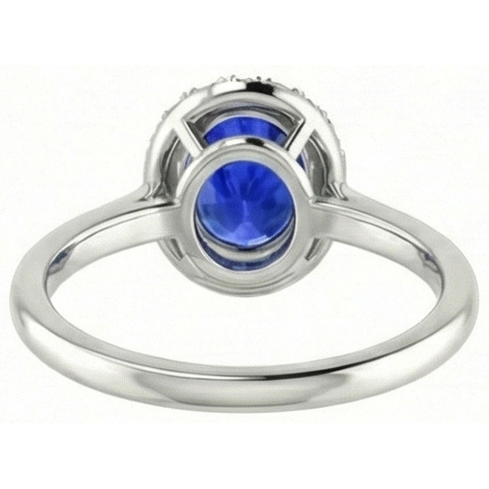 echter oval diamant 2.60Karat ring Profilansicht