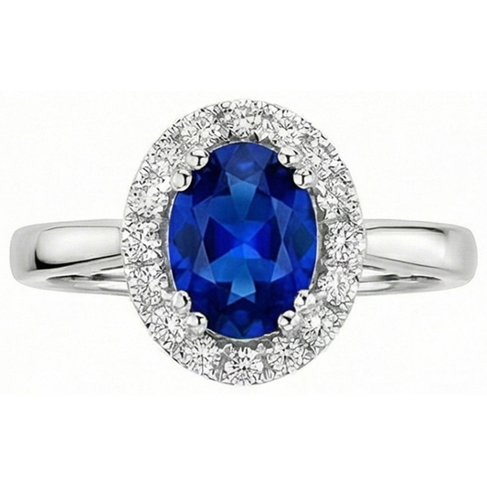 echter oval saphir 2.65Karat ring Seitenansicht