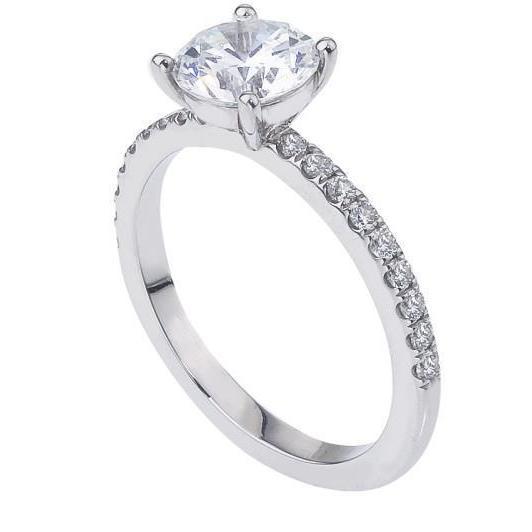 2.70 ct Natürliche Diamant-Verlobungsring im Rundschliff Weißgold Schmuck