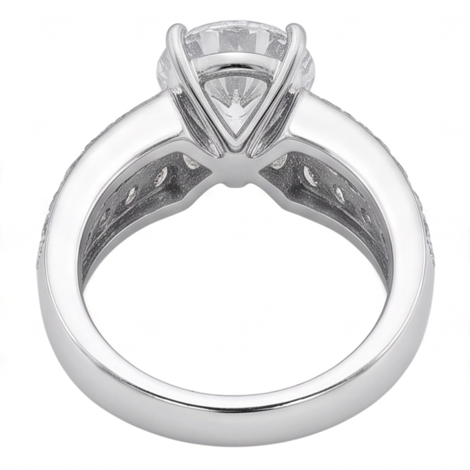 2,75 Karat Neu Echt Aus der Erde Abgebauter Natürlicher Diamants Jubiläumsring Weißgold