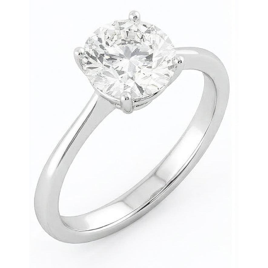 2,75 Karat Solitär-Aus der Erde Abgebauter Natürlicher Diamant-Verlobungsring, 4 Zinken, 14 Karat Echtgold, Weiß