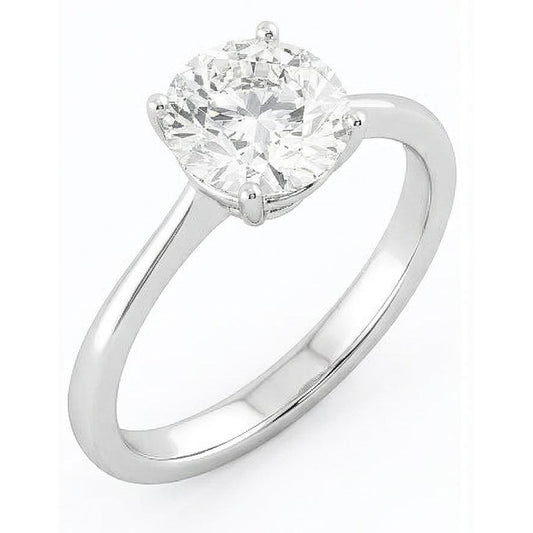 2,75 Karat Solitär-Aus der Erde Abgebauter Natürlicher Diamant-Verlobungsring, 4 Zinken, 14 Karat Echtgold, Weiß