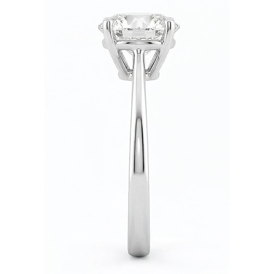 2,75 Karat Solitär-Aus der Erde Abgebauter Natürlicher Diamant-Verlobungsring, 4 Zinken, 14 Karat Echtgold, Weiß