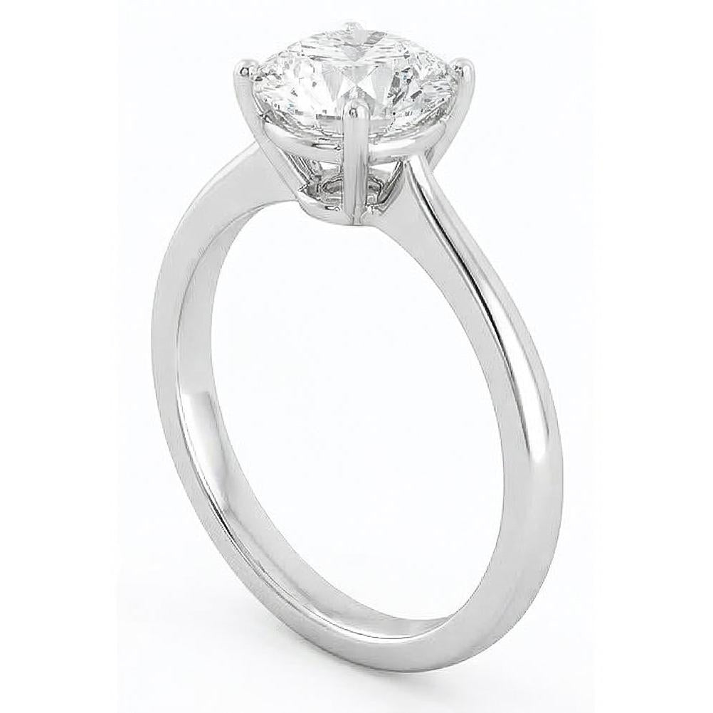 2,75 Karat Solitär-Aus der Erde Abgebauter Natürlicher Diamant-Verlobungsring, 4 Zinken, 14 Karat Echtgold, Weiß