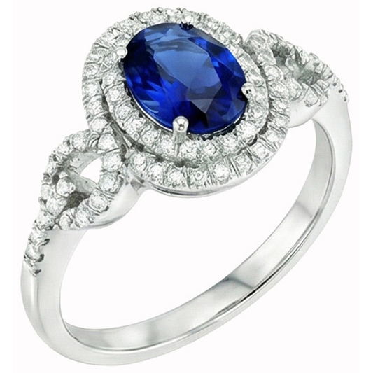 echter oval saphir 2.75Karat ring Vorderansicht