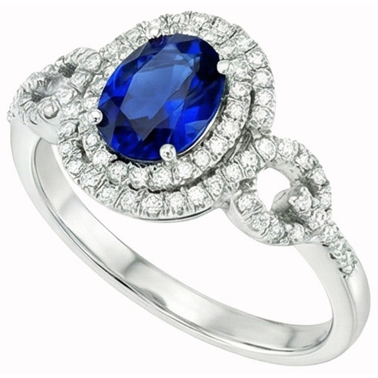 echter oval saphir 2.75Karat ring Seitenansicht