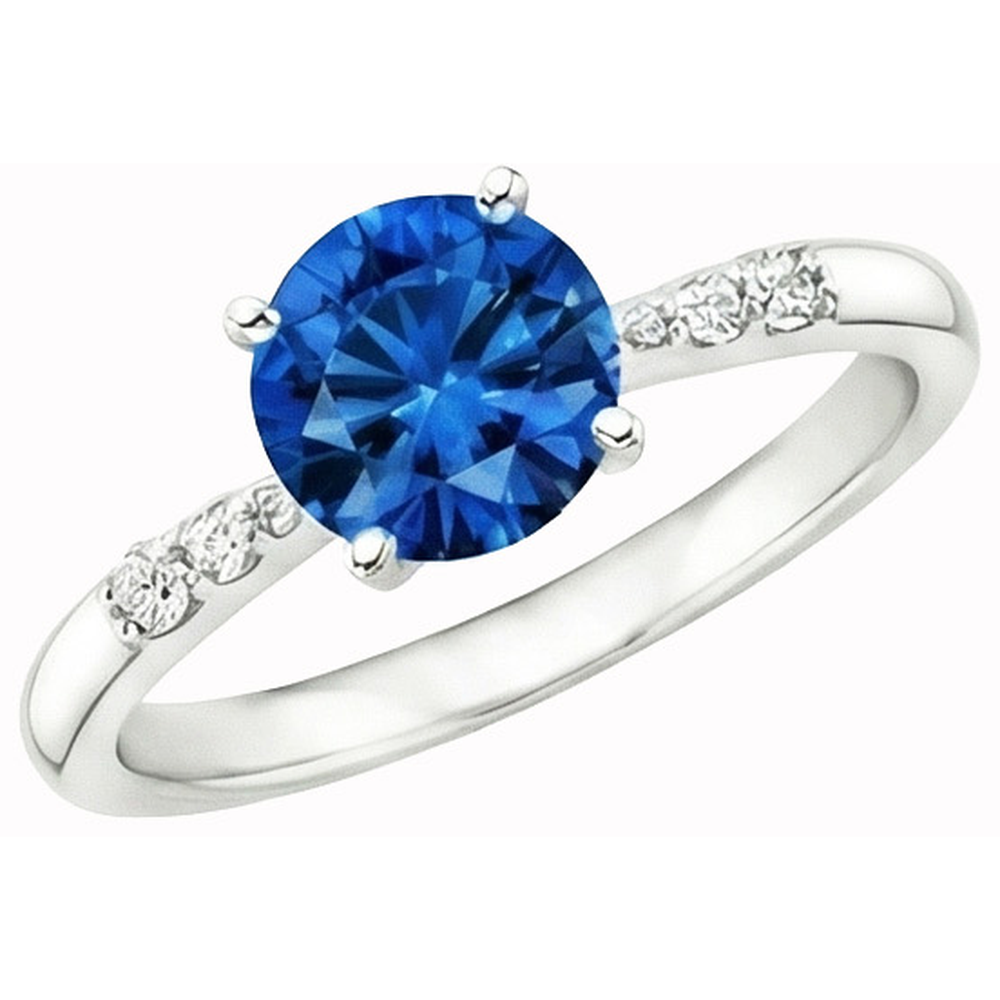 echter round saphir 2.75Karat ring Vorderansicht