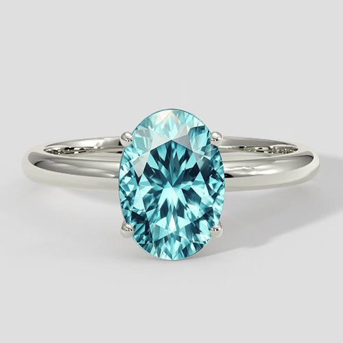 2,75 ct ovaler, neonfarbener Paraiba-Ring