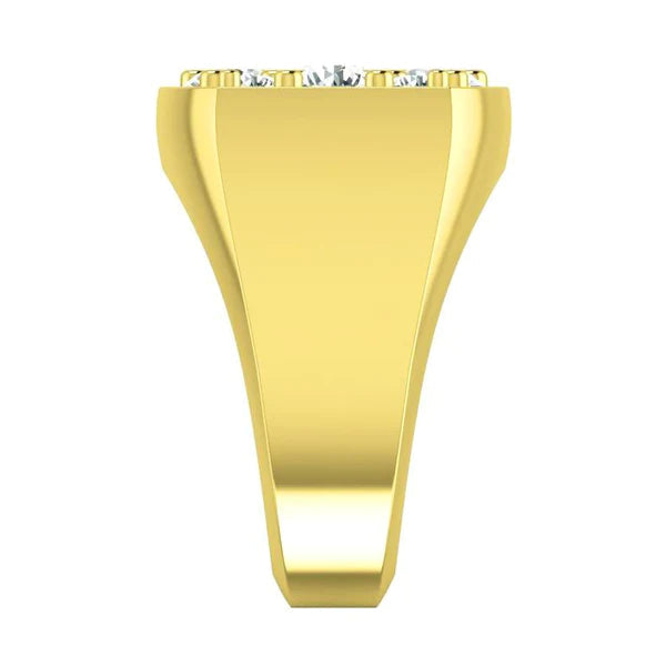 2,80 Karat Runde Echt Diamanten Herren-Verlobungsring Zweifarbiges Gold 14K