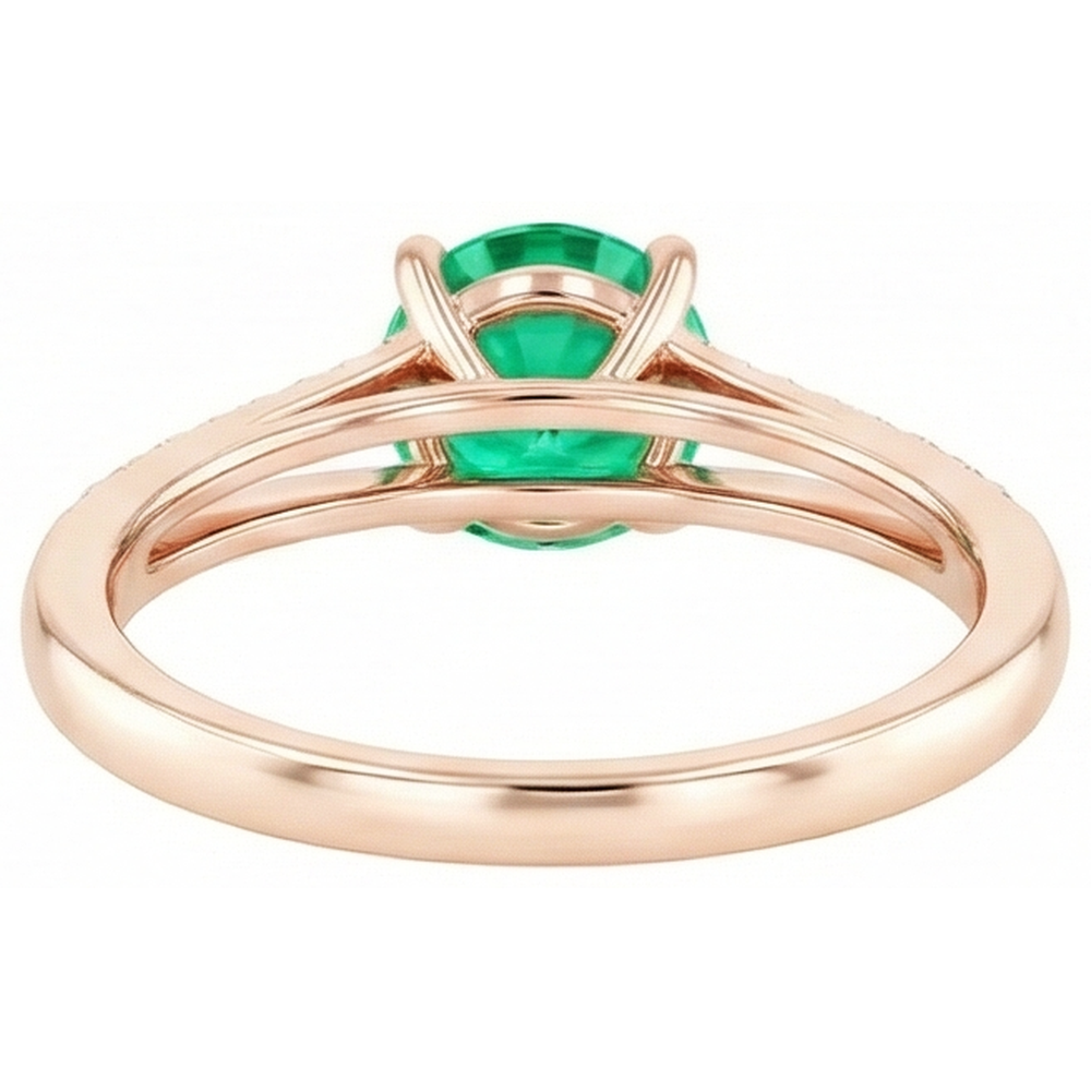 echter round smaragd 2.85Karat ring mit Diamantbesatz