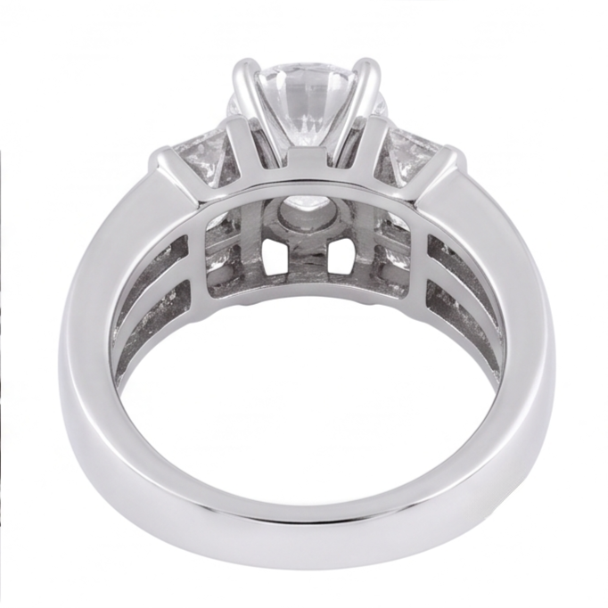 3.01 Karat Echt Aus der Erde Abgebauter Natürlicher Diamant Jubiläumsring Weißgold 14K