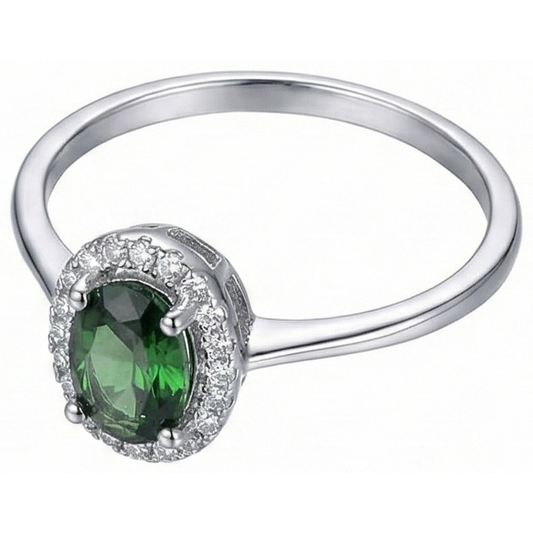 echter oval smaragd 3Karat ring Seitenansicht