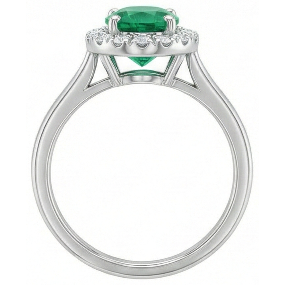 echter oval smaragd 3Karat ring Profilansicht
