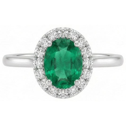echter oval smaragd 3Karat ring Seitenansicht