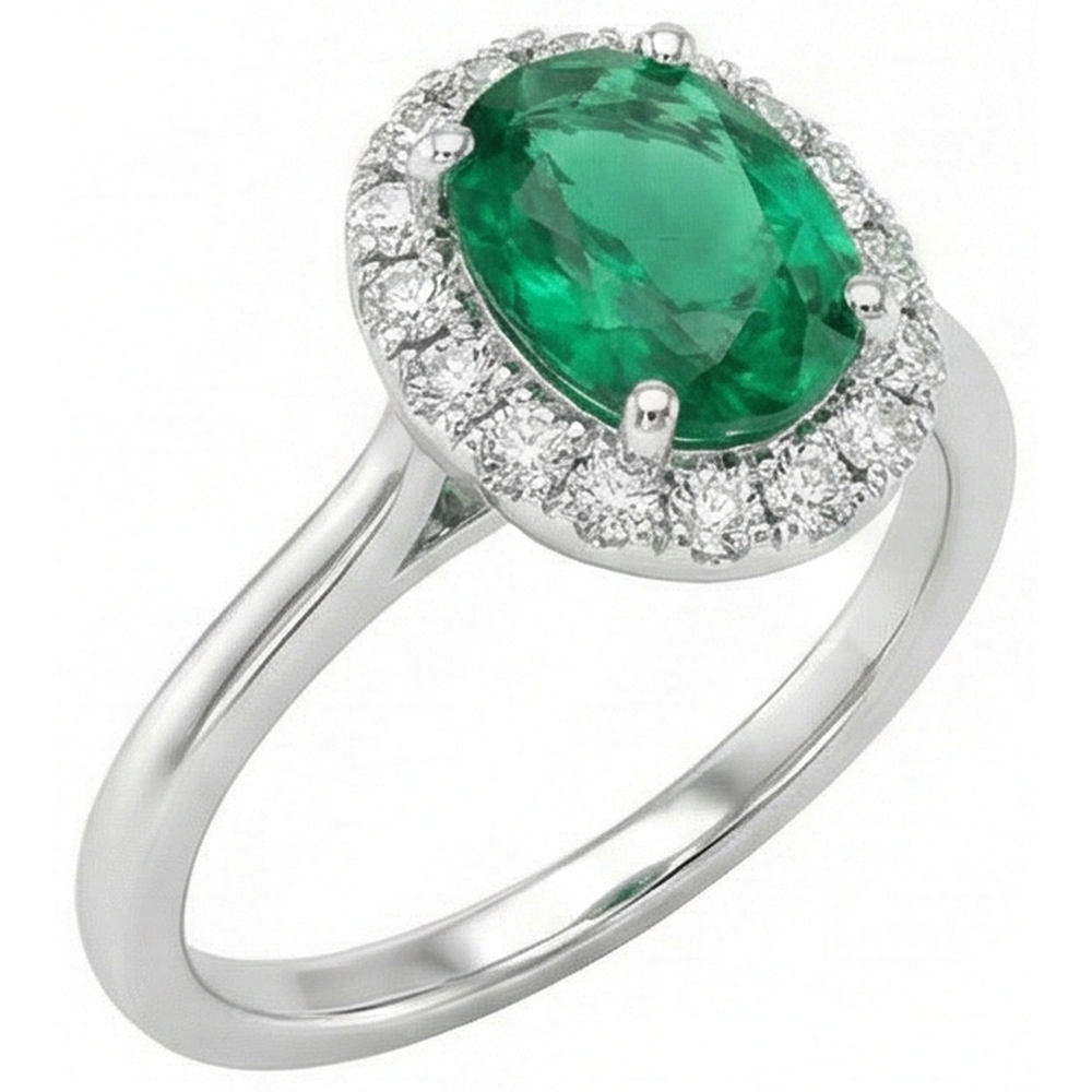 echter oval smaragd 3Karat ring Detailansicht