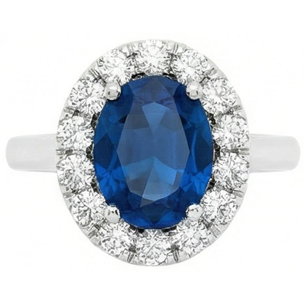 3.40 ct Sri Lanka Verlobungsring mit Saphir und Aus der Erde Abgebauter Natürlicher Diamanten
