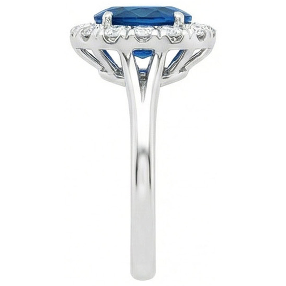 3.40 ct Sri Lanka Verlobungsring mit Saphir und Aus der Erde Abgebauter Natürlicher Diamanten