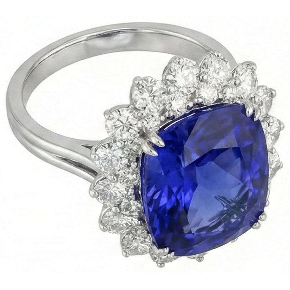 echter round diamant 3.50Karat ring Draufsicht