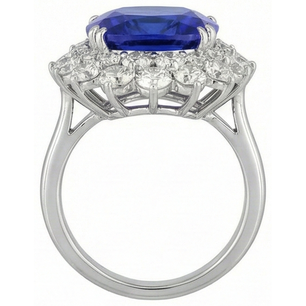 echter round diamant 3.50Karat ring Profilansicht