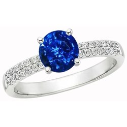 3.50 ct. Ring mit Saphir-Aus der Erde Abgebauter Natürlicher Diamanten im runden Schliff-Satz WG 14K