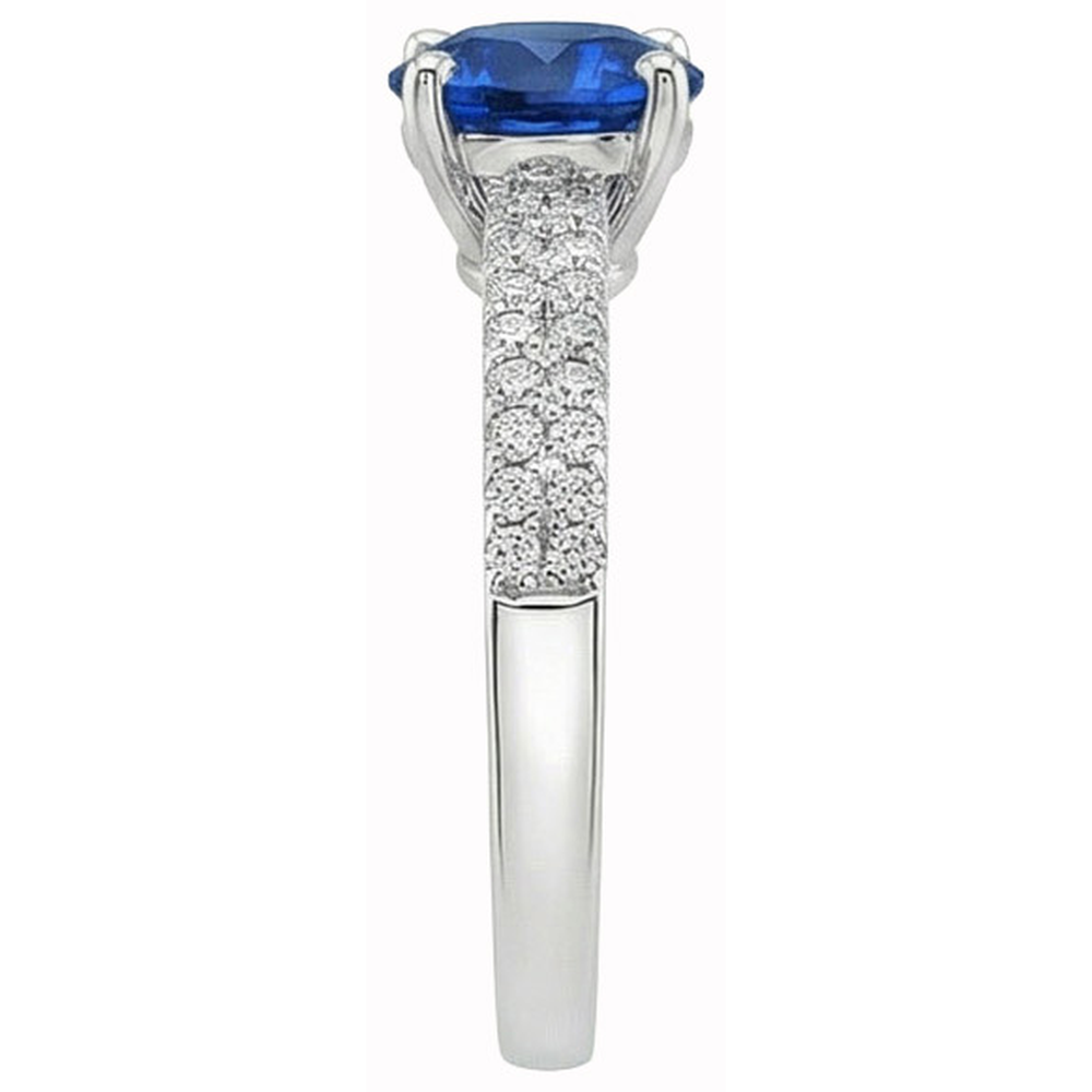 3.50 ct. Ring mit Saphir-Aus der Erde Abgebauter Natürlicher Diamanten im runden Schliff-Satz WG 14K