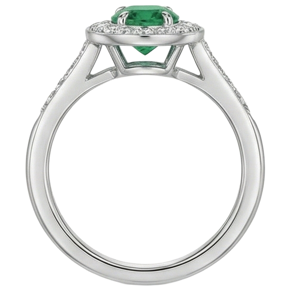 echter oval smaragd 3.75Karat ring auf Weiß