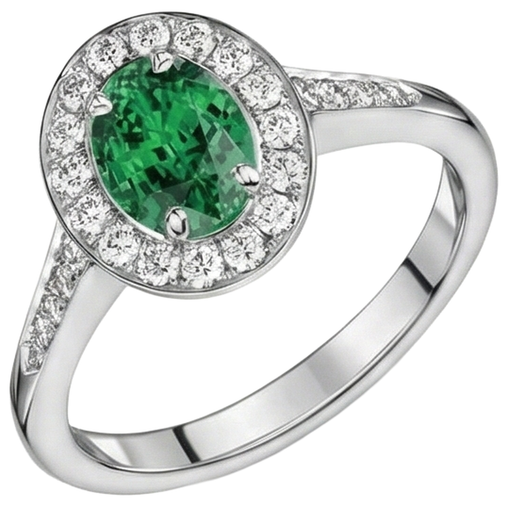 echter oval smaragd 3.75Karat ring Profilansicht